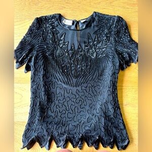 Vintage silk beaded top